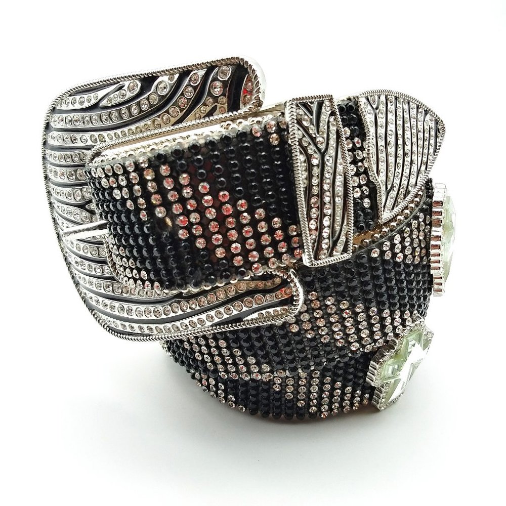 Nocona Zebra Cross and Crystal Belt L